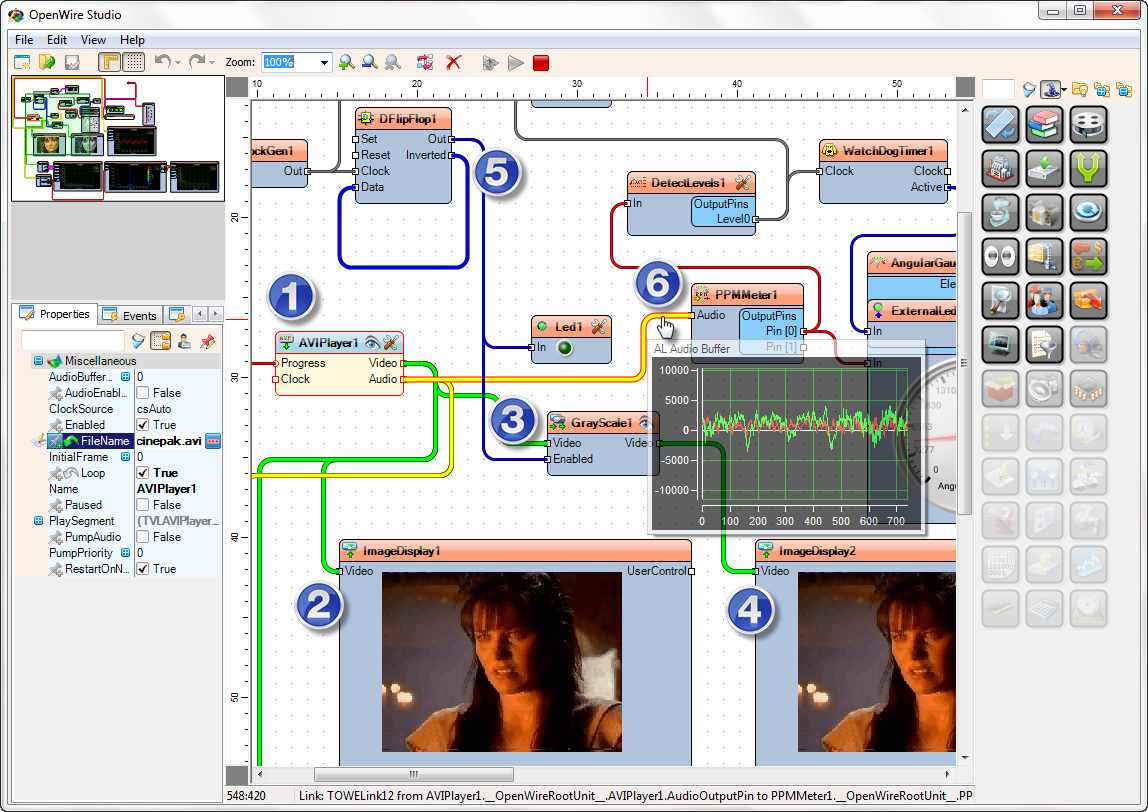 OpenWire Studio in Visual Debug Mode